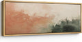 SIGNFORD Large Framed Canvas Print Wall Art Blush and Green Abstract Brushstroke Illustrations Modern Art Relax/Calm Warm for Living Room, Bedroom, Office - 60"x20"