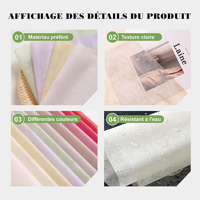 4 Packs 160 Sheets Waterproof Pleated Withdrawable Flower Wrapping Paper, Korean of Cotton Non-Woven Floral Bouquet Paper, 11.4" x 11.4", Gift Packaging for Flower Shops and DIY Fresh Flowers (Black)