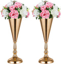Flower Vases for Centerpieces, 14.56in Gold Wedding Centerpieces for Tables, 2Pcs Metal Flower Arrangements Stand for Wedding Aisle Birthday Party Event Decor