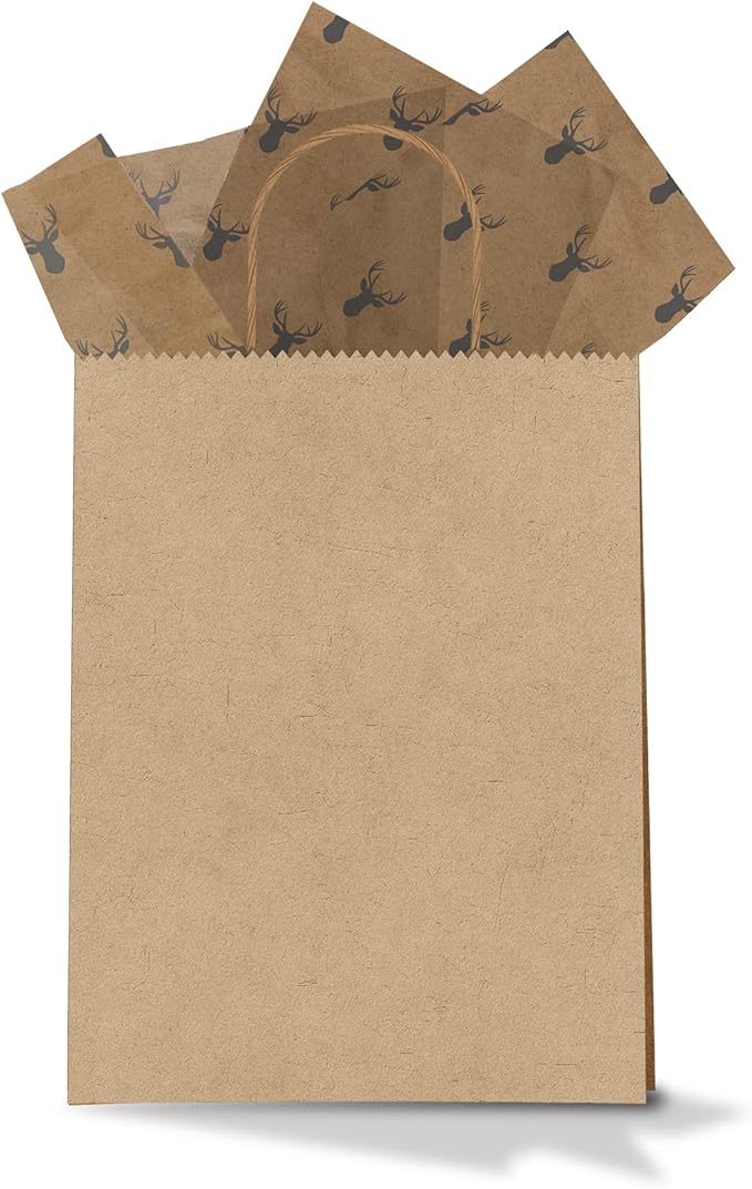 Deer Heads Printed Tissue Paper for Gift Bags or Boxes and Wrapping - Bulk Decorative Art Tissue Paper for Packaging and Gifting | 24 Sheets 20" x 30"