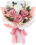 Forever Flowers Gifts for Her, Preserved Flowers Bouquet Birthday Gifts for Women, Preserved Roses for Grandma Wife Anniversary Valentine's Day Mother's Day (Dusty Pink)