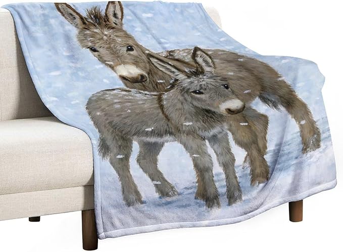 Donkey Gifts for Girls & Women - Soft, Warm & Cozy Fleece Throw Blanket for Kids & Adults - 40"x50"