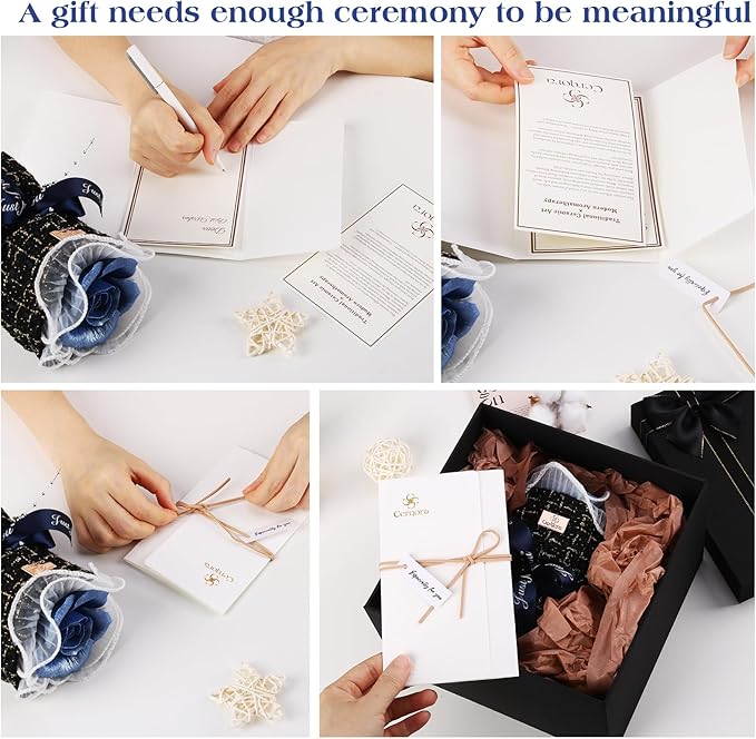 Ceramic Preserved Rose Bouquet, Blue Eternal Flower Handmade Ceramic Craft Art with Fragrance Expansion Function, Birthday/Anniversary/Valentine's Day Luxury Gift Box for Women, Mom, Wife,Her