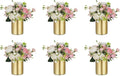 NUPTIO Gold Vases for Centerpieces Wedding: 6 Pcs 5.1 inch Tall Metal Flower Vase Flowers Stand Wedding Centerpieces for Tables Centerpiece Table Decorations