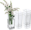 6 Pack 9.25 Inch Tall Flowers Vase, Clear Acrylic Bud Vase for Wedding Decorations, Home Decor, Housewarming Gift