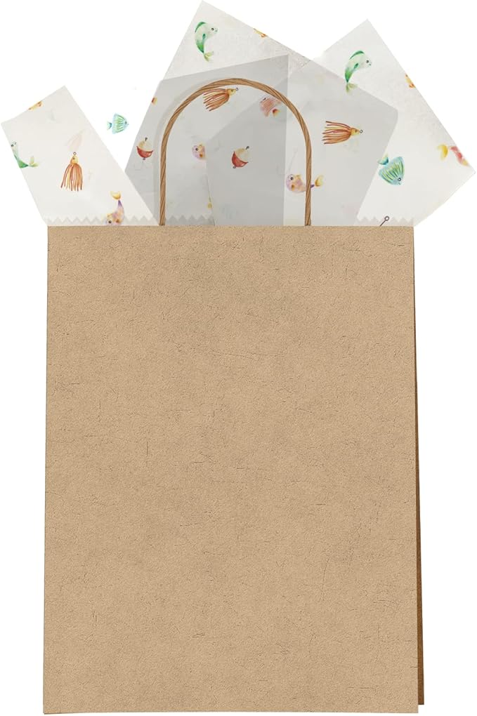 Pro Supply Global Fishing Printed Tissue Paper for Birthday Party Gift Bags or Boxes and Wrapping - Bulk Decorative Art Tissue Paper for Packaging and Gifting | 24 Sheets 20" x 30"