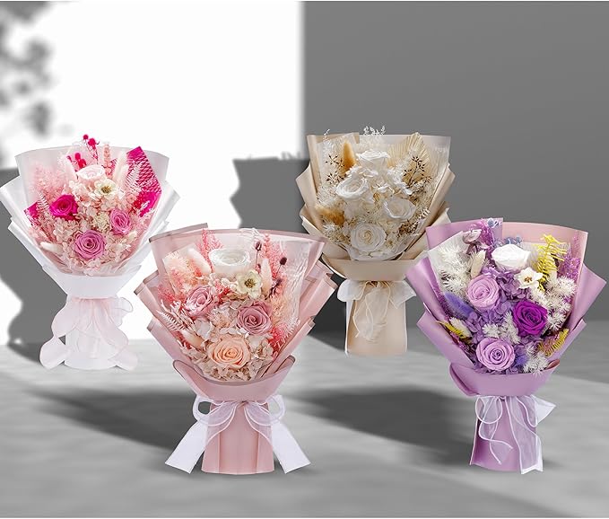 Flowers Gifts for Mom, Flower for Delivery, Preserved Sunflower Bouquets, Birthday Gifts for Women, Mothers Day Flowers for Wife (Yellow)