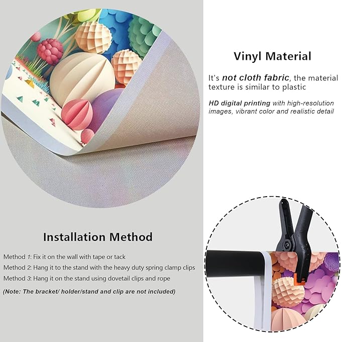 YongFoto Paper Flowers Backdrop 12x8ft Colorful Cut Paper Floral Blossom Rainbow Arch Hot Air Balloon Honeycomb Ball Photography Background Lovely Party Banner Home Decor Photo Studio Booth Props