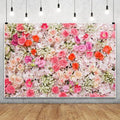 Leowefowa Floral Wall Backdrop for Spring 13x6ft Vinyl Pink Rose Flowers Photography Background Wedding Bridal Baby Shower Birthday Party Decorations Photo Studio Booth Props Banner
