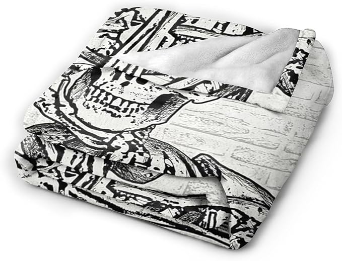 Funny Skull Throw Blanket - Skeleton Gifts & Decor, Soft Warm Cozy Fleece Blanket for Boys, Men, Girls, Women, Kids, Adults - 60"x50"