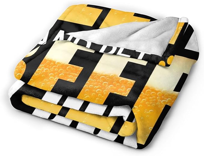 Funny Beer Throw Blanket - Drink Beer Gifts & Decor for Men, Women, Adults - Soft, Warm, Cozy Fleece Blanket for Couch, Sofa, Bed - 60"x50"