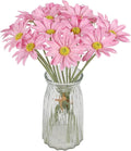 IPOPU 15pcs Daisies Artificial Flowers Faux Pink Daisies Flowers 12" Fake Wildflowers Flower Silk Flowers for Floral Arrangements Wedding Home Garden Decor (Pink)