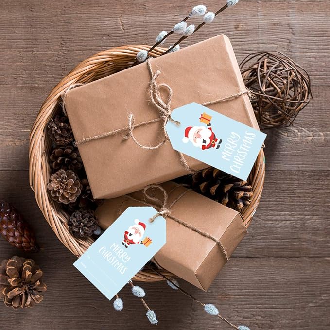 Andaz Press Christmas Holiday Classic Tags, Merry Christmas to from Classic Favor Tags, Santa Claus Design, for Holiday Events, 60-Pack