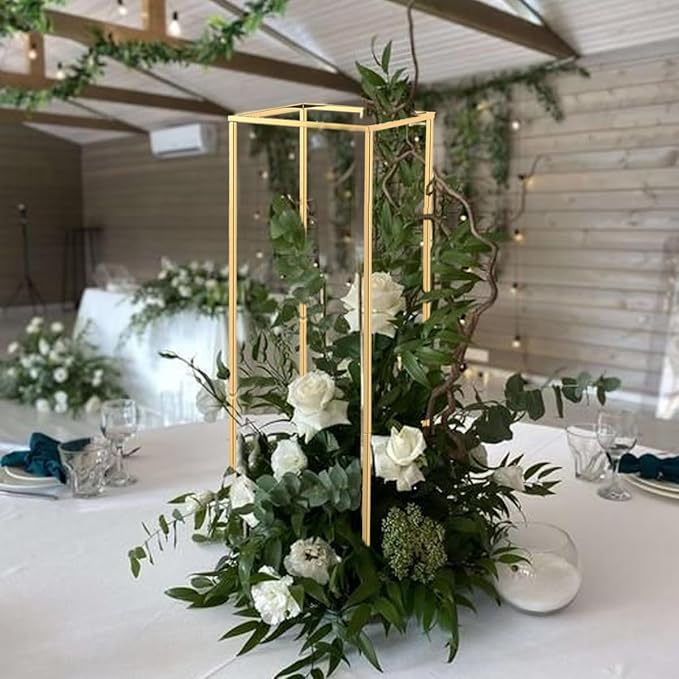 Pack of 20 Gold Wedding Table Centerpiece,31.5inches Tall Metal Flower Stand,Wedding Flower Stand for Party Event Home Decor(Gold)