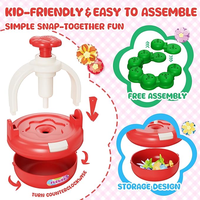 Craft Kits for Girls 4-8 Year Old, Christmas Gift for Grandkids, Arts and Crafts for Kids Ages 8-12 4-8 4-6, DIY Flower Making Kit for Kids, Birthday Gifts for Girls Toys Age 3 4 5 6 7 8 Year Old
