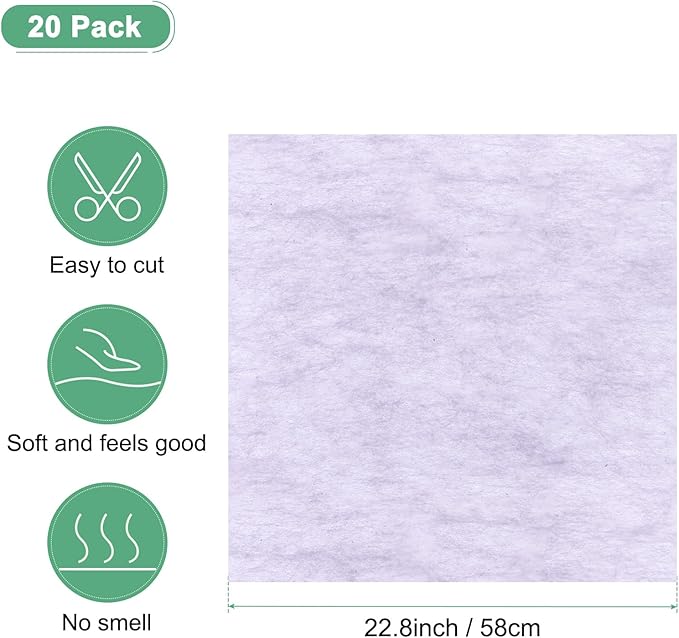 M METERXITY 20-Sheet Korean Cotton Wrapping Flower Paper, Waterproof Floral Wrapping Cotton Paper for Bouquets/Gift Packaging [Light Purple]