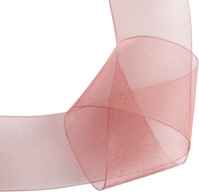 1-1/2 Inch Burgundy Shimmer Sheer Organza Ribbon Sheer Chiffon Ribbon 50 Yards-Roll Multiple Colors Available for Gift Wrapping Wedding Events Christmas Décor