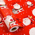 MAYPLUSS Santa Christmas Wrapping Paper Roll - 17 Inch X 33 Feet - Red Vintage Festive Santa Claus HO Design Winter Holiday Gift Wrap Sheet for Family gifts, Christmas Eve, Birthday, Party