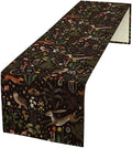 Rustic Forest Table Runner, Farmhouse Country Fairy Woodland Wild Animals Butterfly Mushroom Table Runner for Home Kitchen Dining Table Decor, 13x36inch