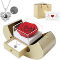 moshen Preserved Rose Set with I Love You Necklace 100 Languages, Gifts for Wife Girlfriend Mom Women Her (beige)