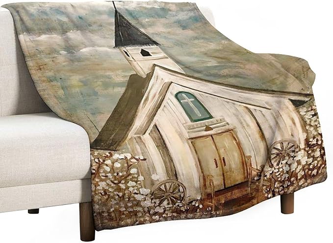 Christian Church Blanket Religious Gifts for Women Men Christian Throw Blanket for Kids Adults Soft Warm Cozy Fleece Blanket for Couch Sofa Bed 40"x50"