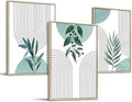SERIMINO Sage Green Wall Art Framed, Botanical Boho Wall Decor for Living Room, Set of 3 Plant Painting Prints Farmhouse Decor for Bedroom, Bathroom, Office, 12 x16 inch