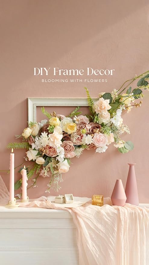 Ling's moment Artificial Flowers 50Pcs Pink Roses Decor w/Stems,3" Real Touch DIY Foam Floral for Wedding Bouquet/Centerpieces, Outdoors Party Backdrop, Room/Table, and Garden/Pot Decorations