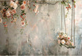 Baocicco 10x8ft Vinyl Vintage Flowers Wall Photography Backdrop Pink Rose Retro Wall Old Style Background Photo for Medieval Wedding Banner Bridal Shower Party Decors Princess Girls Birthday Studio
