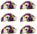 Flower Centerpieces for Wedding Tables: Wedding Table Decorations Purple & White Flower Balls Centerpieces for Engagement Cerebration Party Center Pieces 6 Packs