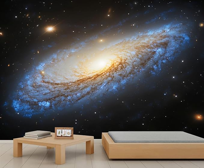 Spiral Galaxy Wall Mural, Outer Space 3D Wall Murals, Universe Wallpaper Mural, for Living Room Bedroom Large Wallpaper Indoor Decor 197" W x124.8 H