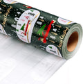 MAYPLUSS Green Christmas Wrapping Paper - 17In x 33 Feet - Truck, Christmas Tree Xmas Gift Wrapping, Gold Foil Wrapping Paper for Holiday, Party, Birthday New Year Gift Wrapping Paper,Mini Roll