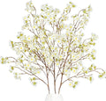 Uieke 3PCS Artificial Cherry Blossom Flowers, 40.5in Silk Cherry Blossom Branches Long Stems Fake White Flowers Arrangements for Wedding Home Japanese Sakura Room Decor