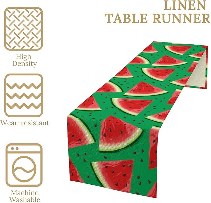 Watermelon Table Runner,Summer Fruit Tropical Birthday Party Decoration Dining Room Home Kitchen Table Decor 13 x 36In
