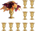 Nuptio Pcs of 10 Metal Urn Planter Elegant Wedding Centerpieces Vase for Wedding Party Decoration, 16cm/6.3" Tall Trumpet Vase Flower Holder for Anniversary Ceremony