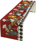 Retro Chef Table Runner,Farmhouse Burlap Table Runners for Party Wedding, Chef Decorations for TKitchen, Chef Kitchen Decor 13x90inch