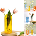 Acrylic Vase for Home Decor, Full-Transparent Lemon Yellow Arch Shape Centerpiece Vase, Acrylic Flower Vase for Table or Shelf Display, Modern Minimalist Wedding Decoration (Yellow)