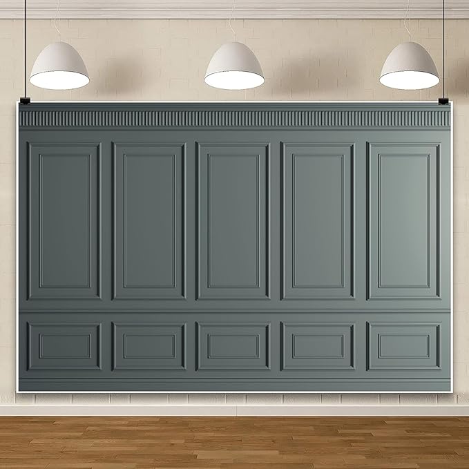 AOFOTO Vintage Room Inside Backdrop Classic French Frame Dark Grey Walls Photo Background for Wedding Bridal Shower Party Banner Home Headboard Decor Wall Photo Studio Booth Props 5x3ft
