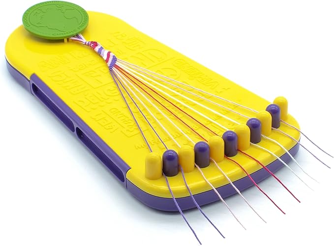 Choose Friendship Bracelet Making Kit – 20 Pre-Cut Threads, Portable Loom with Storage, Makes 8 Bracelets, Craft Gift for Kids Ages 8+, Yellow “Pineapple”