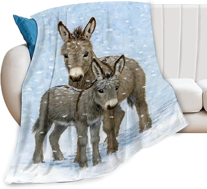 Donkey Gifts for Girls & Women - Soft, Warm & Cozy Fleece Throw Blanket for Kids & Adults - 40"x50"