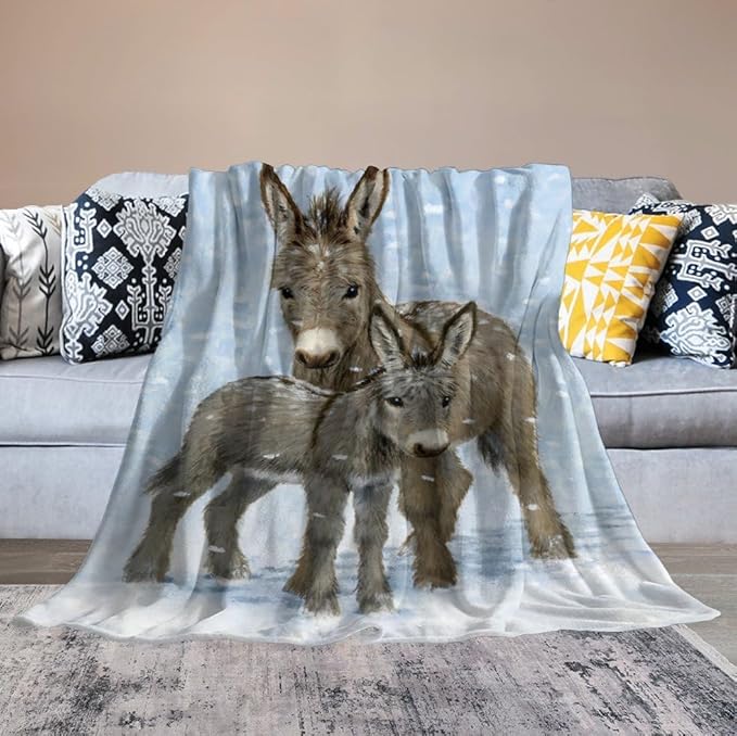 Donkey Gifts for Girls & Women - Soft, Warm & Cozy Fleece Throw Blanket for Kids & Adults - 40"x50"
