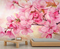 Watercolor Cherry Blossom Wall Mural, Japanese Cherry Blossom 3D Wall Murals, Simple Elegant Flowers Wallpaper Mural, for Living Room Bedroom Large Wallpaper Indoor Decor 98.4" W x68.9 H