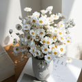 Dried Daisy Flowers Bouquet, 250+ Dry White Flowers, Artificial Sunflowers, 17'' Natural Gerber Daisies Arrangements for Farmhouse Vase Decor, Wedding, DIY Home Office Party Decoration