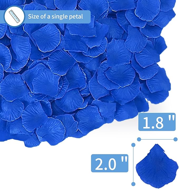 3300 PCS Artificial Fake Rose Petals,Flower Petals,Romantic Nightfor Her/Him Set,Wedding, Engagement, Party, in Bulk Flower Decorations（Dark Blue）