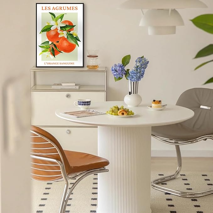 SERIMINO Fruit Botanical Wall Art for Kitchen, Lemon Prints Framed Canvas Wall Decor for Floral Dining Room Farmhouse, Watercolor Paintings Room Decor Aesthetic 3 Piece Set, 12"X16"