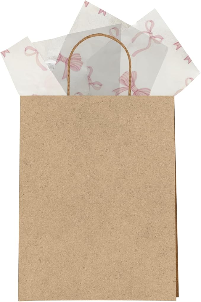 Pro Supply Global Pink Bows Printed Tissue Paper for Valentine's Day Gift Bags or Boxes and Wrapping - Bulk Decorative Art Tissue Paper for Packaging and Gifting | 24 Sheets 20" x 30"