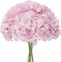 Fake Purple Hydrangea Artificial Flowers - Faux Silk Hydrangeas Flowers Heads with Stems Real Touch for Home Wedding Party Table Decor(Light Purple,Pack of 10)