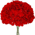 Fake Red Hydrangea Artificial Flowers - Faux Silk Hydrangeas Flowers Heads with Stems Real Touch for Home Wedding Party Table Decor(Red,Pack of 10)