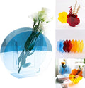 Acrylic Round Vase in Sky Blue, Minimalist Modern Centerpiece for Home Decor or Office Display (Round Style)