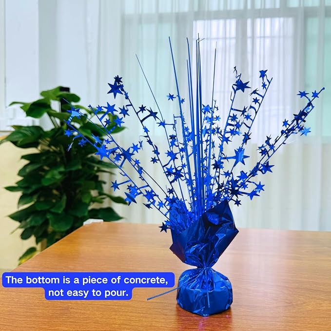ALISSAR 4-Pack Glitter Blue Star Centerpieces-Table Decorations for Home Decor Birthday Wedding Anniversary Decor (Blue)