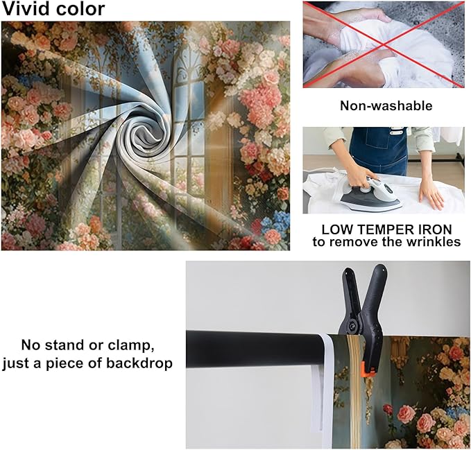 Baocicco 15x10ft Flower Wall Backdrop Photography European Style Oil Painting Floral Wedding Background Women Girls Lady Birthday Party Decorations Wedding Bridal Shower Banner Supplies Props Video